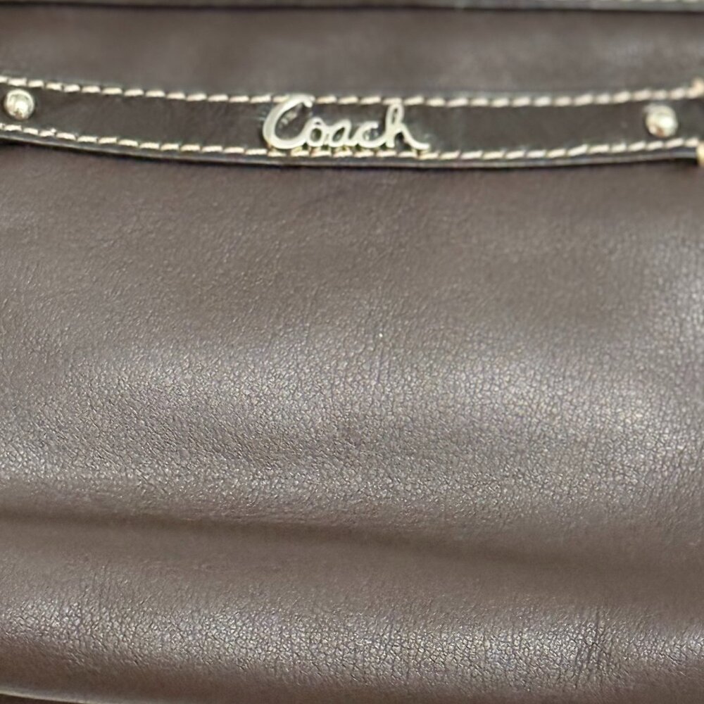 coach Leather Wristlet with Logo Hardware
